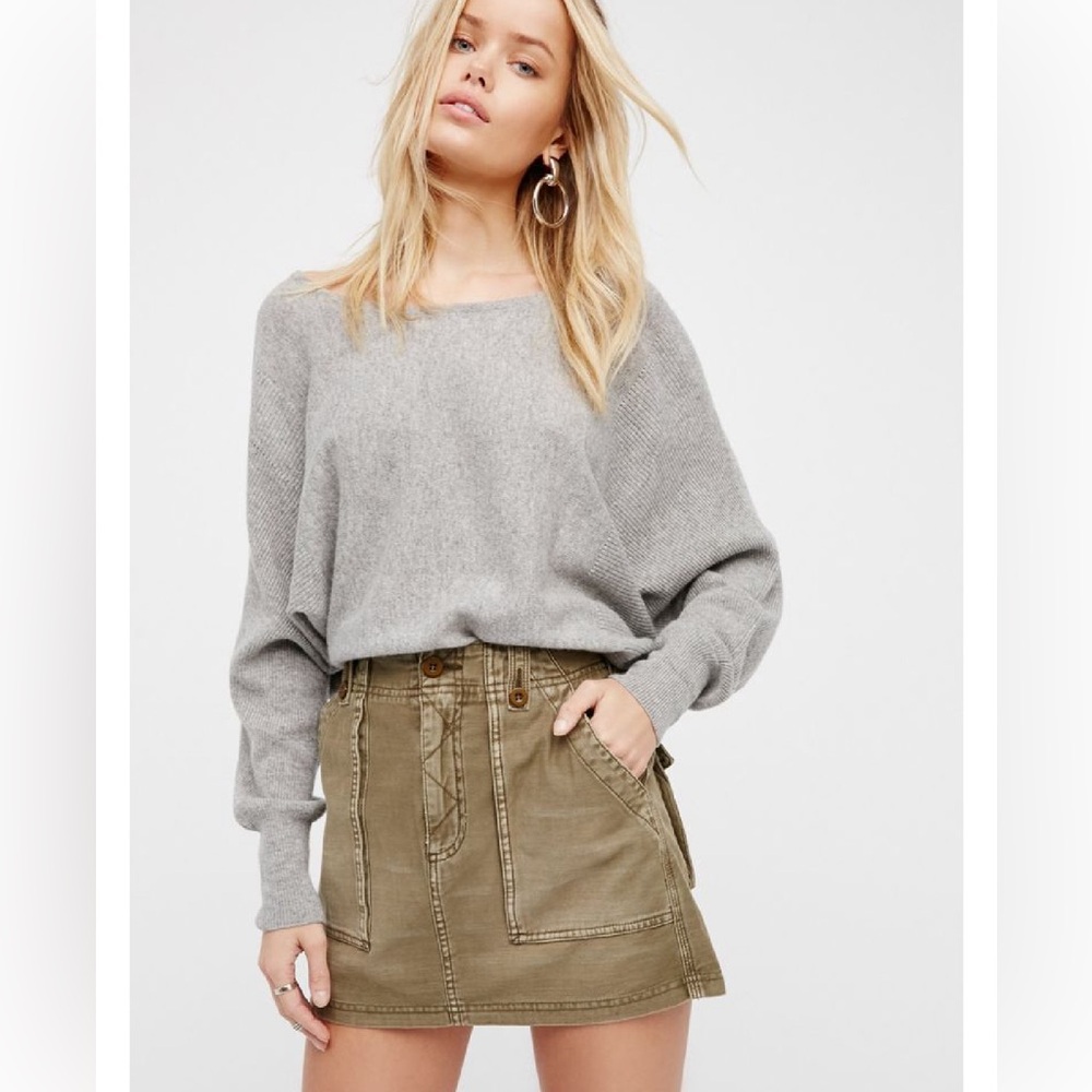 free people cargo military mini skirt .